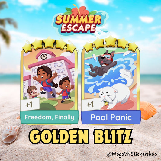 Freedom, Finally Set 17 & Pool Panic Set 19 Monopoly Go! Golden Blitz