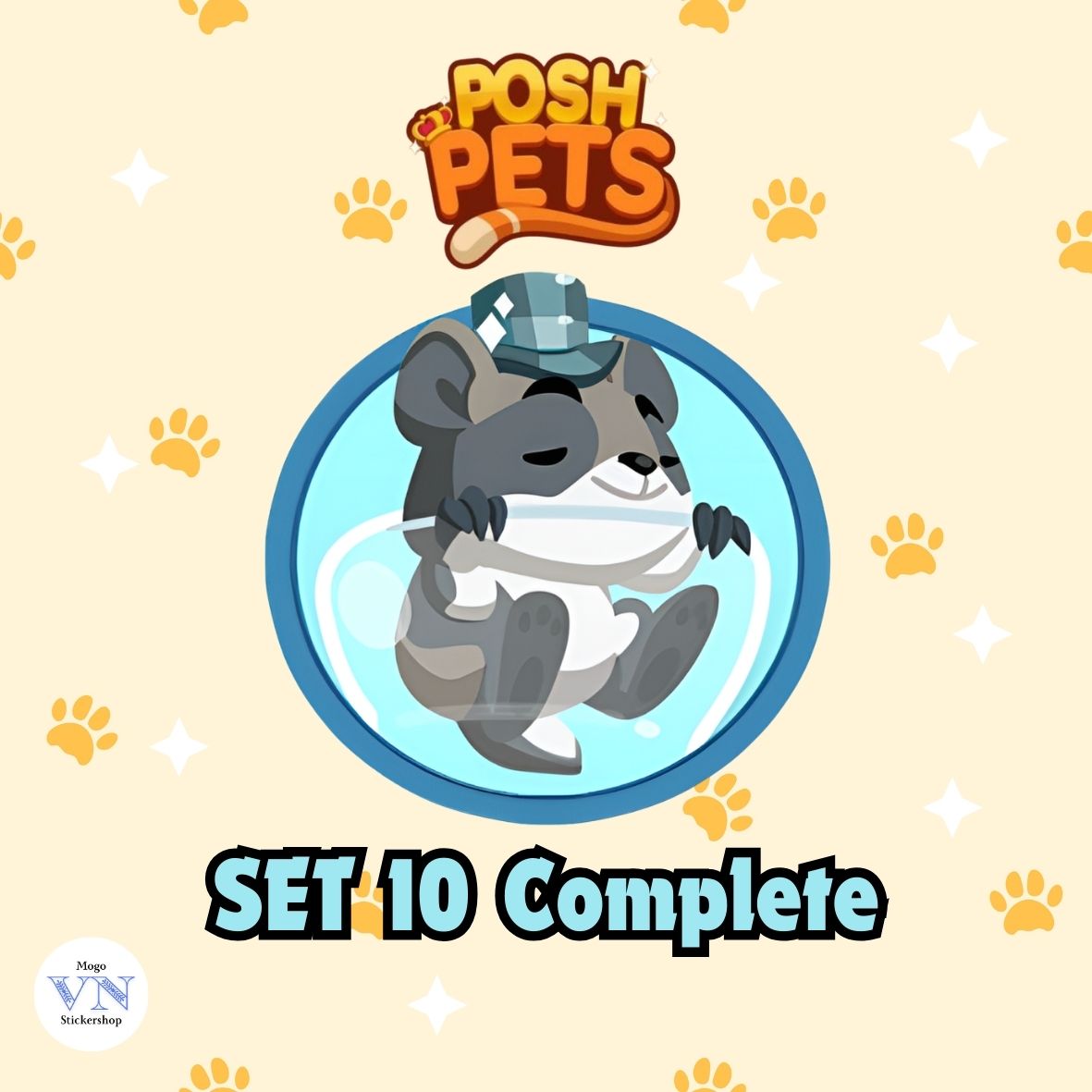 Set 10 (Hamster Trail) Posh Pets Album Monopoly GO!