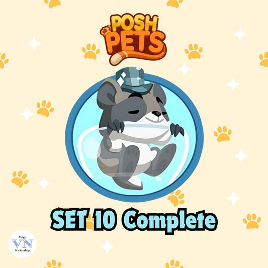 Set 10 (Hamster Trail) Posh Pets Album Monopoly GO!