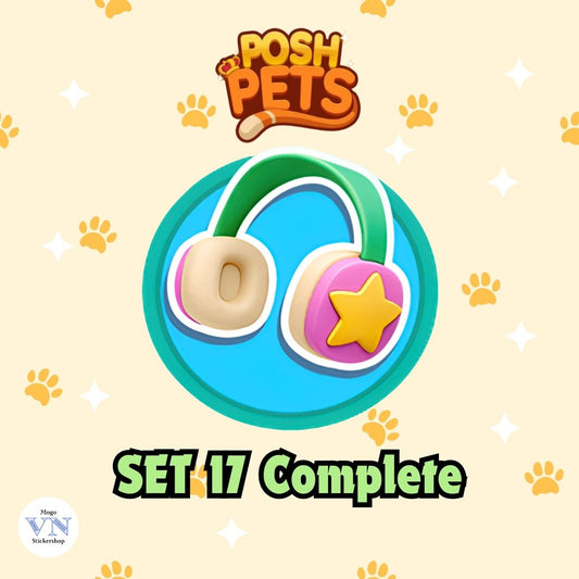 Set 17 (Cute Style) Posh Pets Album Monopoly GO!