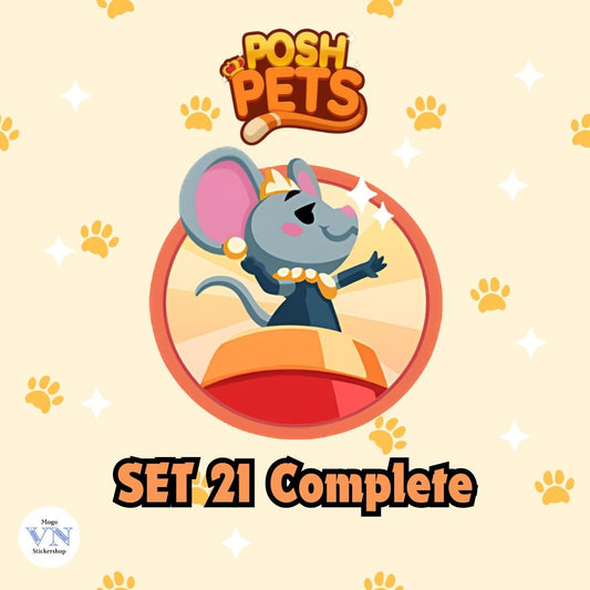 Set 21 (Celebrity Pets) Posh Pets Album Monopoly GO!
