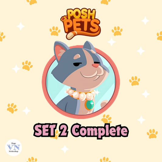 Set 2 (Elegant Essentials) Posh Pets Album Monopoly GO!
