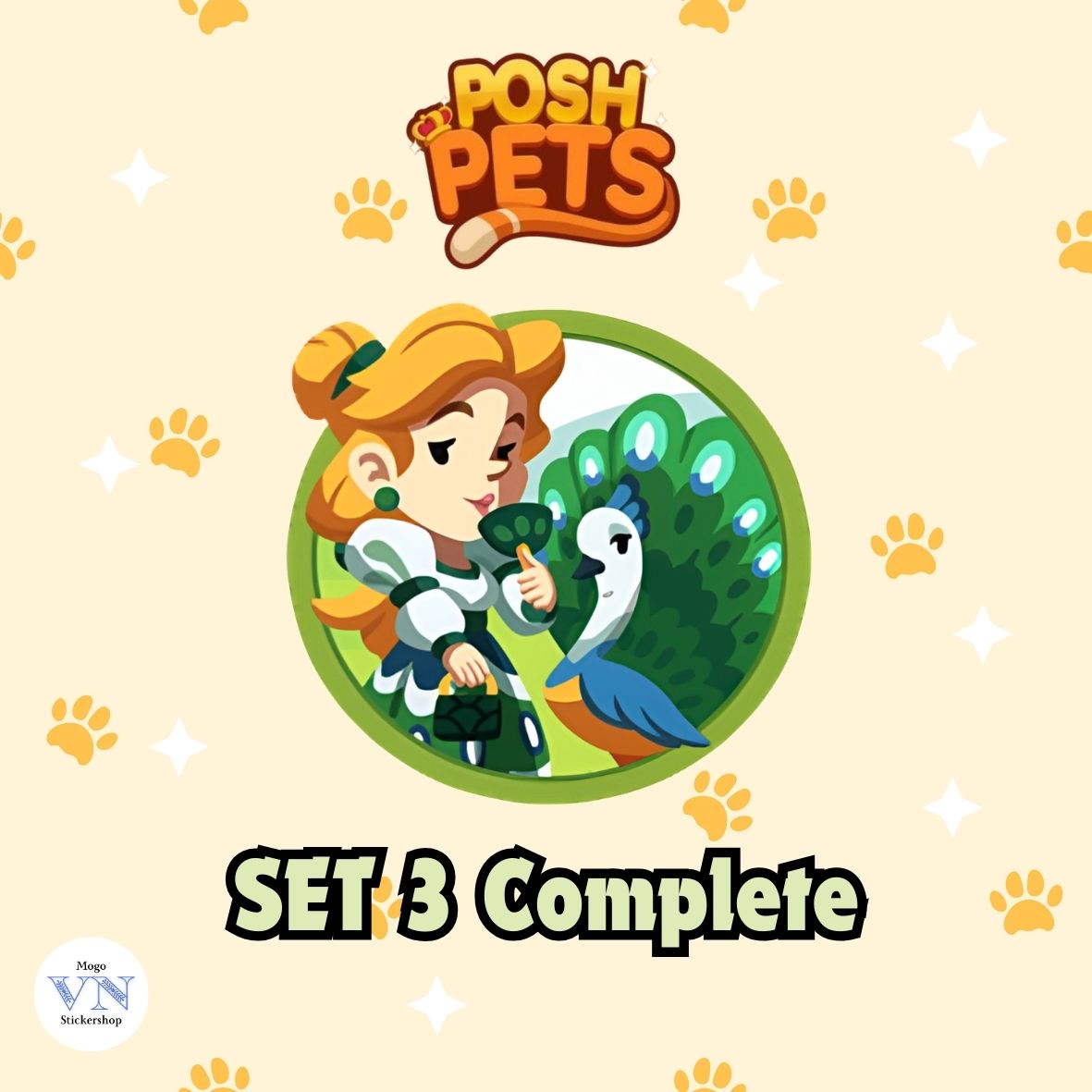 Set 3 (Pet Lookalikes) Posh Pets Album Monopoly GO!