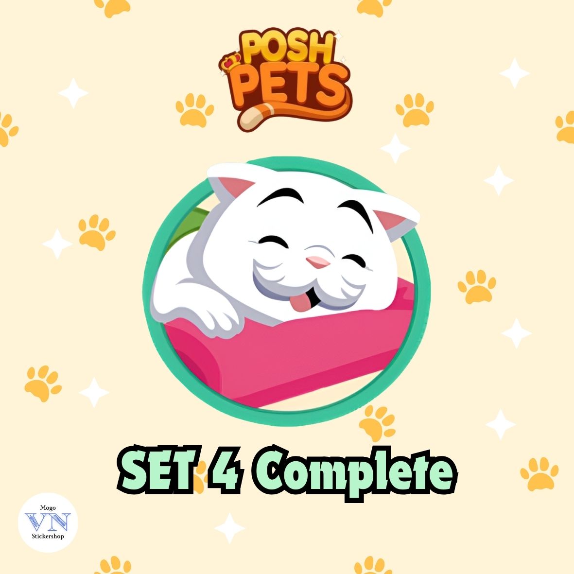 Set 4 (Duke's Spa Day) Posh Pets Album Monopoly GO!