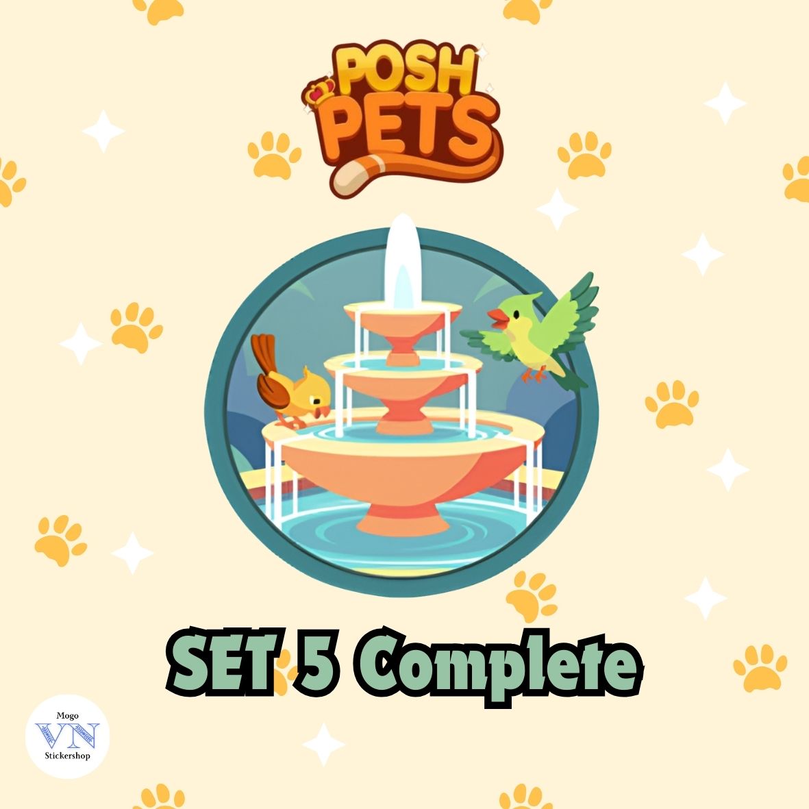 Set 5 (Posh Neighbourhood) Posh Pets Album Monopoly GO!