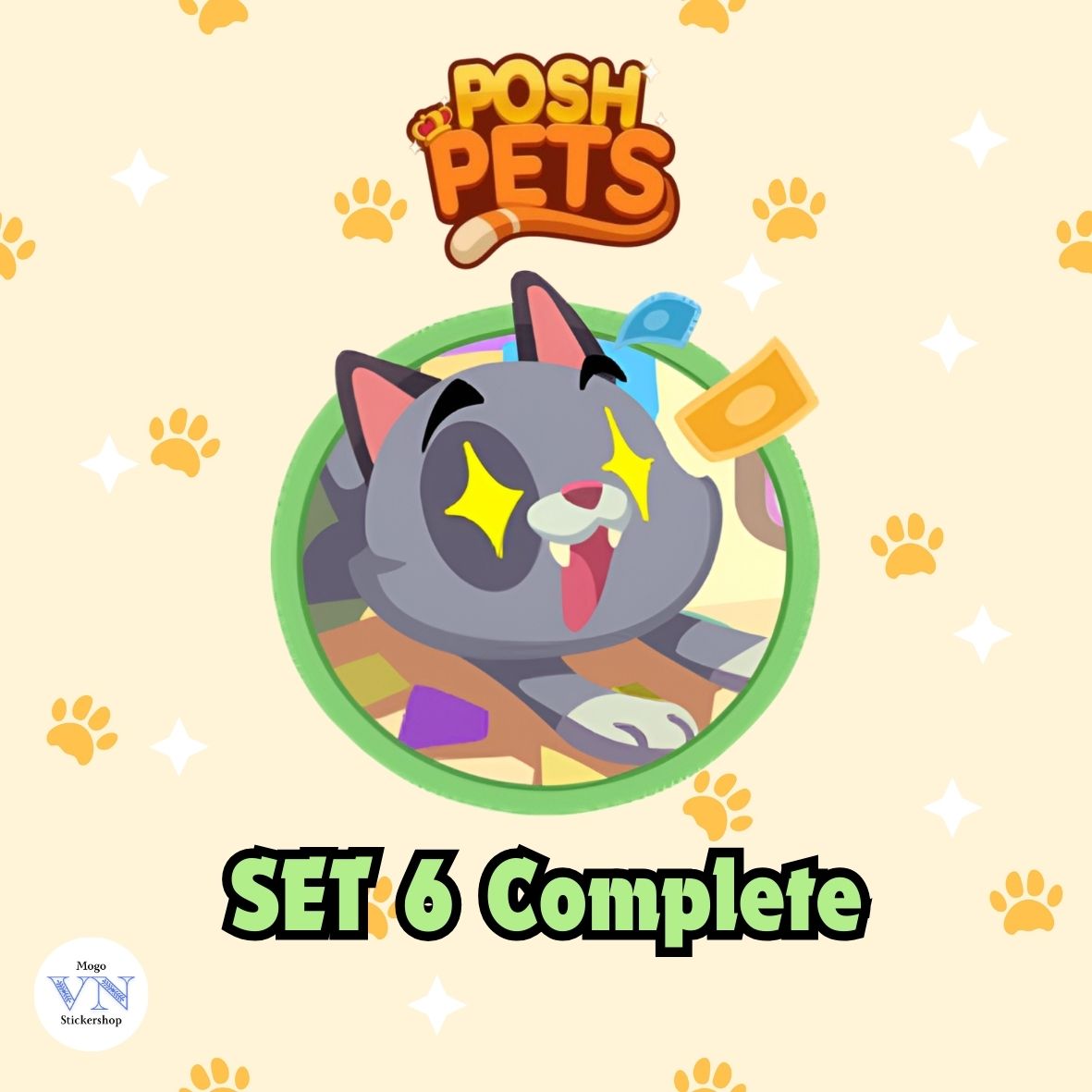 Set 6 (Meowny Talks) Posh Pets Album Monopoly GO!