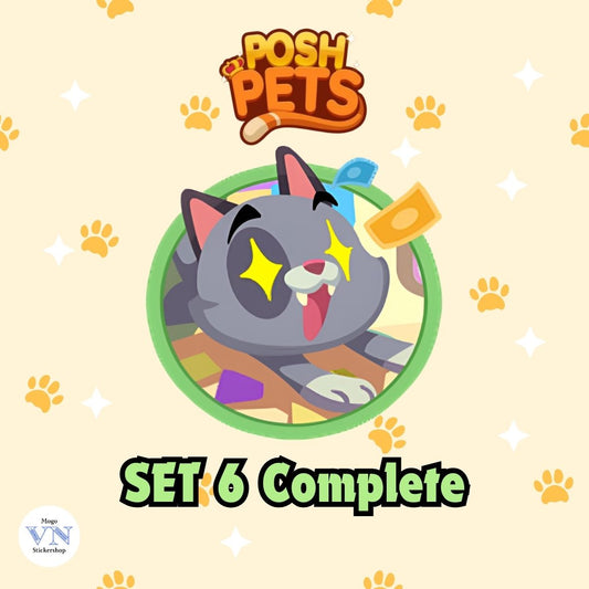Set 6 (Meowny Talks) Posh Pets Album Monopoly GO!