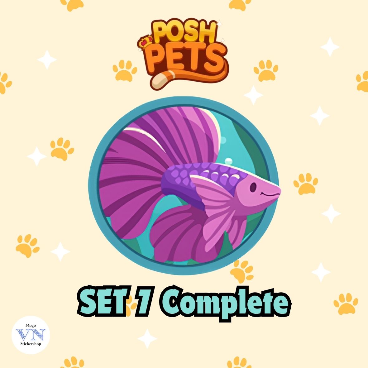 Set 7 (Aquarium Life) Posh Pets Album Monopoly GO!