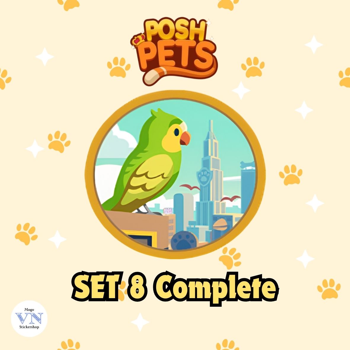 Set 8 (Pet City) Posh Pets Album Monopoly GO!